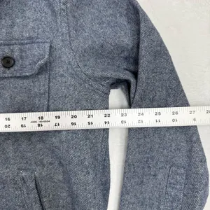 ZARA Men's L Blue‎ Herringbone CPO Button Front Shirt Jacket Shacket thumbnail 2