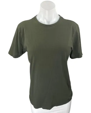 Reiss Women's Green Short Sleeve Crew Neck Cotton Basic T Shirt Tee Top Size S thumbnail 1