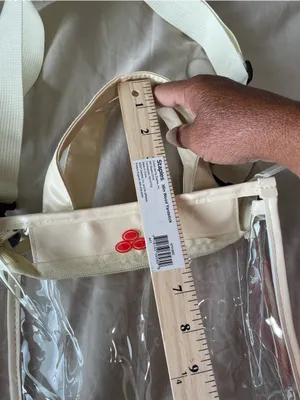 Cream Clear Stadium Crossbody Bag with Top Handle State Farm logo NWOT thumbnail 5