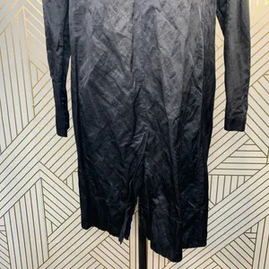 Eileen Fisher Crinkle‎ Black Sheen Overcoat Jacket thumbnail 8