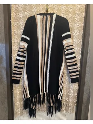 Western Bohemian cardigan with fringe Size M thumbnail 2