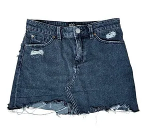 URBAN OUTFITTERS BDG Grey Black Denim Distressed Jean Mini Skirt Size small thumbnail 1