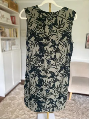 Old Navy Tropical Leaf Shift Dress Sleeveless Resort Coastal Boho Quiet Luxury‎ thumbnail 3