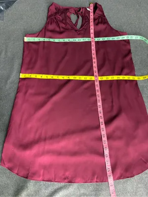 Old Navy Sleeveless V-Neck Bow-Back Shift Dress - Wine Size L thumbnail 4