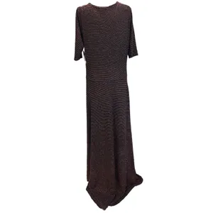 LulaRoe Ana Floor Length Maxi Dress NWT XL Metallic Orange/Blue Short Sleeve thumbnail 3