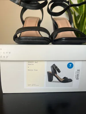 a new day Black Ankle-Strap Block Heel Sandals thumbnail 2