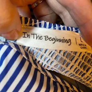 In The Beginning size L sides stripes bows sundress thumbnail 6