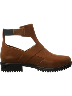 Melissa Antares II Boots Brown Low Cut-Out Suede Buckles Ankle Flat Booties 7 thumbnail 2