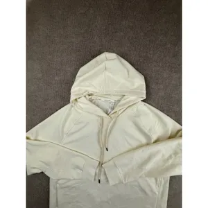 CRZ YOGA Womens Cream Raglan Sleeve Pullover Hoodie Sweatshirt Ivory Large thumbnail 3