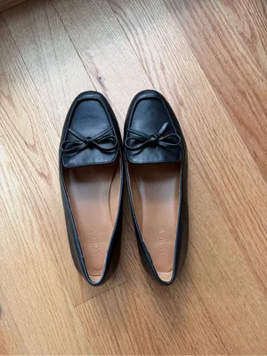 J.Crew Black Bow Square Toe Loafer Ballet Flats Size 8 thumbnail 4