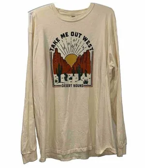 Comfort Colors Take Me Out West Long Sleeve Tshirt Women’s XL thumbnail 1
