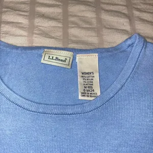 L.L.Bean Women's Size M Reg Light Blue Cotton Top Tshirt Size Medium 1% Elastane thumbnail 3