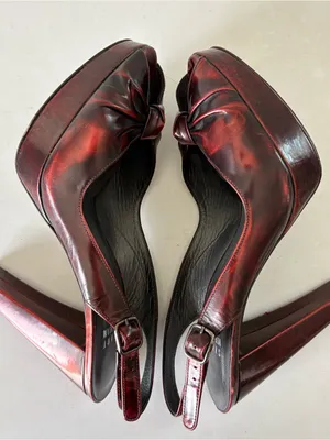 Stuart Weitzman Y2K Red Pumps Sandals Platform Extra High Heels Women’s Size 6 M thumbnail 13