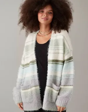 American Eagle Whoa So Cozy Waffle V- Neck knit cardigan; size XL; Like New! thumbnail 1