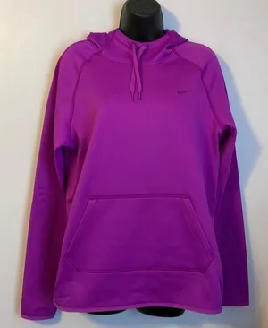 Therma Fit Purple Hoodie Higher neckline Embroidered Logo size M thumbnail 1