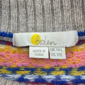 Boden Millie Fair Isle Wool Blend Knit Sweater‎ Dress Beige US 10L Soft Alpaca thumbnail 8