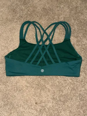 Athleta green Strappy small sports bra thumbnail 6