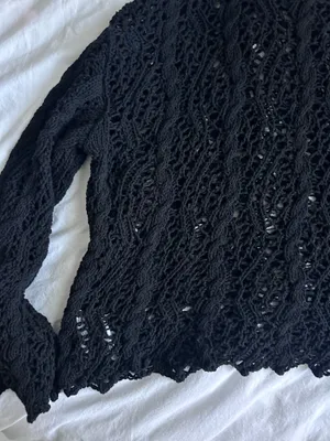 Zara Oversized Crochet Knit Sweater thumbnail 6