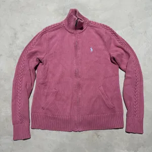 Ralph Lauren Sport Women's Chunky Cable Knit Full Zip Sweater Jacket Size Medium thumbnail 1