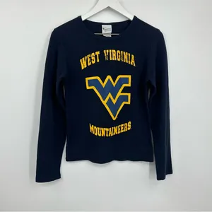 West Virginia Mountaineers Blue Long Sleeve Thermal Shirt Size Medium thumbnail 2