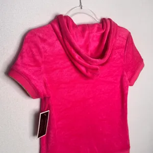 2000s Juicy Couture Black Label Robertson Tourist Pink Terry Hoodie NWT S thumbnail 6