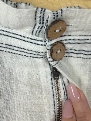 Free People Pants Size Large NWT Ivory Semi Sweet High Rise Coastal Beach Crop thumbnail 6