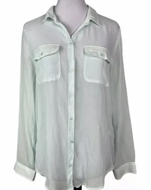 Abercrombie and fitch sheer button up size medium thumbnail 1