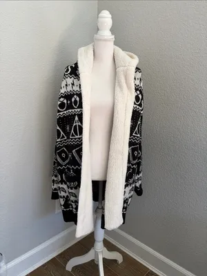 Harry Potter Fair Isle Open Cardigan Hooded Sweater thumbnail 2