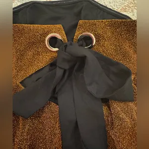 Brown shimmery strapless dress with black tie back thumbnail 4