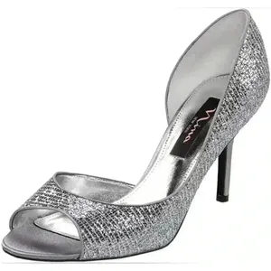 Nina‎ Fern-GM Silver Sparkle Heel Pumps, Size 9.5 thumbnail 1