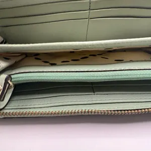 Kate Spade New York Light Green Leather Zip Around Ladies Wallet, Mint Color thumbnail 4