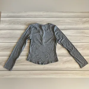 Cider Solid Rib Long Sleeve Tee Grey Large NWT IN PACKAGE thumbnail 6