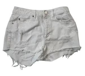 Garage Women's White Denim High-Rise Festival‎ Shorts Size 3 thumbnail 1
