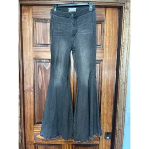 Free People Just Float On Flare Bell Bottom Jeans Size 27 Raw Hem Hippie thumbnail 2