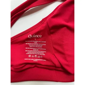 Quince Italian Scoop Neck Bikini Swim Top Cherry Red Size Small NEW thumbnail 6