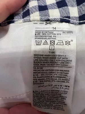 Old Navy High Waisted blue and white check pixie pants thumbnail 6