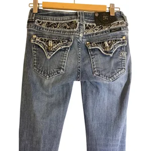 Miss Me Women's Embellished Butterfly‎ Pocket Bootcut Jeans Size 27 thumbnail 5