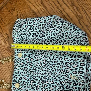 Juicy Couture | Teal Leopard Print Y2k Large Tote Bag thumbnail 11