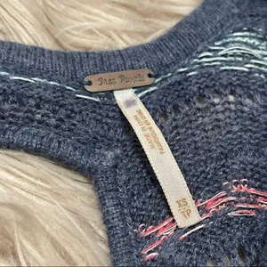 Free people open back short sleeve sweater XS thumbnail 2