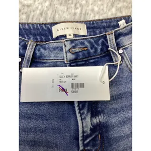 Risen Jeans Women XL Slouch Bermuda Shorts Tummy Control Distressed Medium Wash thumbnail 8
