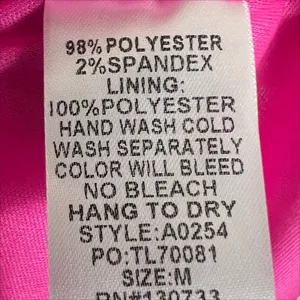 Umgee Hot Pink Smocked Bodice Puff Sleeve Ruffle Dress Size Medium thumbnail 6