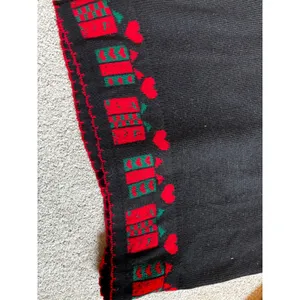 90s Vintage NutCracker Christmas Sweater Medium Black Kitten Cat Tree Ugly thumbnail 9