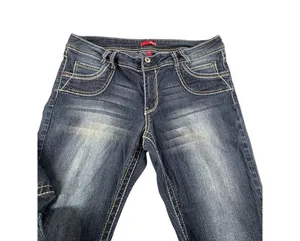 Bongo Dark Wash Bootcut Jeans Womens 11 Contrast Stitching Back Flap Pockets thumbnail 4