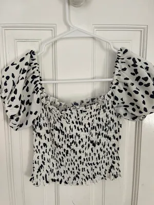 She & Sky Puff Sleeve Smocked Top thumbnail 3