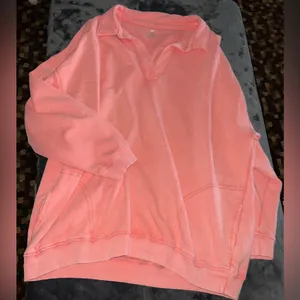 Aerie Happy Henley Everyday Polo Oversized Sweatshirt Size Medium thumbnail 6