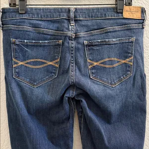 Abercrombie & Fitch Distressed Bootcut Jeans Blue Denim Size 10R 30x32 thumbnail 4