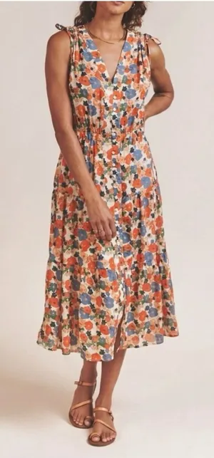 Trovata | Birds of Paradis Rae Dress in Marina floral thumbnail 1