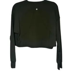 Lululemon Muscle Love Long Sleeve Crop Top Women’s Green Size 10 thumbnail 4