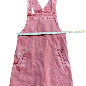Mango Pocket Denim Pinafore Dress Faded Red/Pink Sz 2 Soft Girl Vibes Y2K‎ Era thumbnail 10