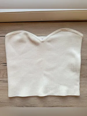 Aritzia Babaton Sculpt Knit White Strapless Sweetheart Neckline Tube Top Large thumbnail 3